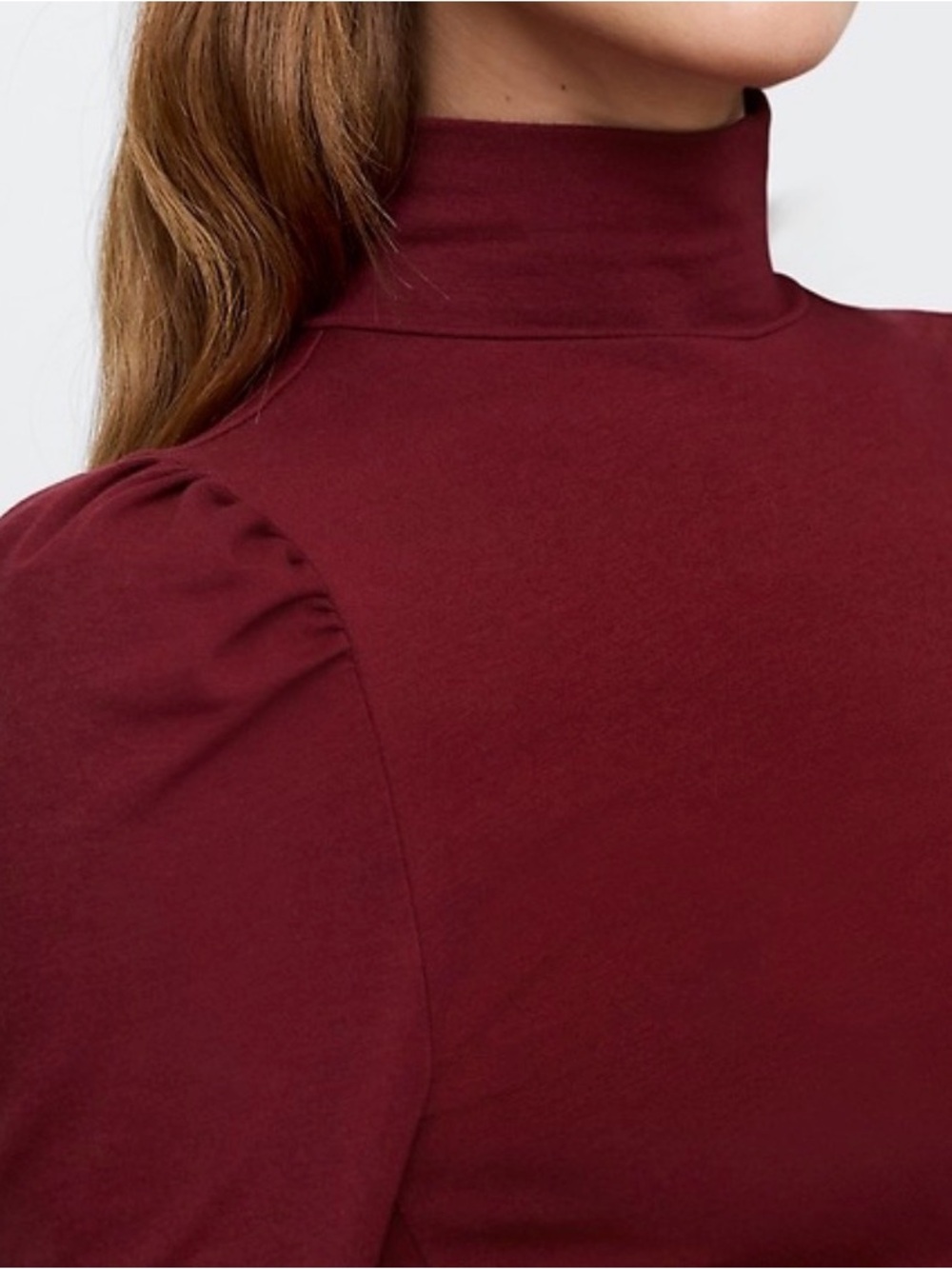 NWT GAP Mockneck Long-Sleeve Top in Burgandy Size Small - Picture 2 of 13
